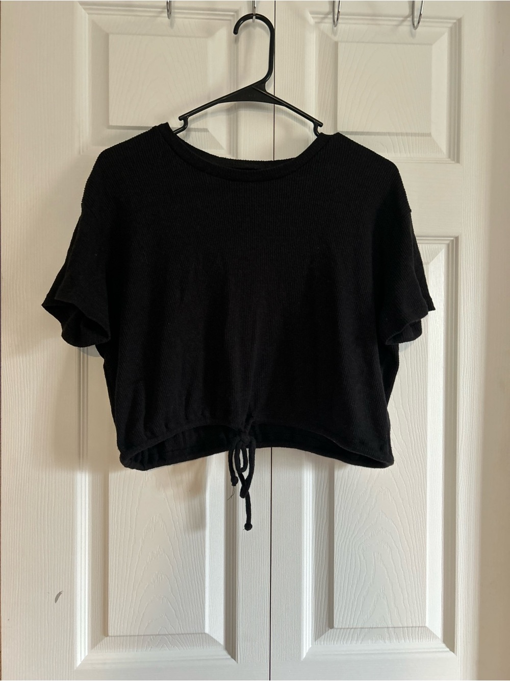 American Eagle Outfitters Black Drawstring Crop Top